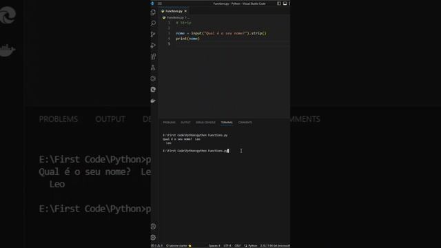 FUNÇÃO STRIP em PYTHON #programação #python #webdev #backenddeveloper #programador #programadora смотреть онлайн