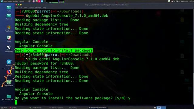 Installing Angular Console on Parrot Security Linux смотреть онлайн