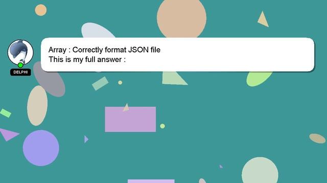 Array : Correctly format JSON file смотреть онлайн