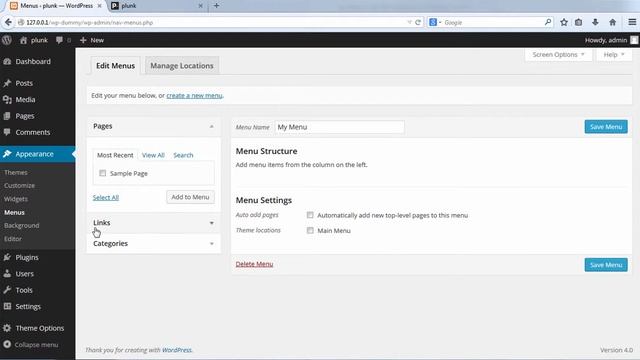 003 Plunk WordPress Theme - Page Menu смотреть онлайн