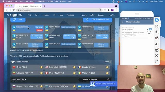 How To Sign Up in Telegram || SMS-MAN || Create Fake Telegram Account смотреть онлайн