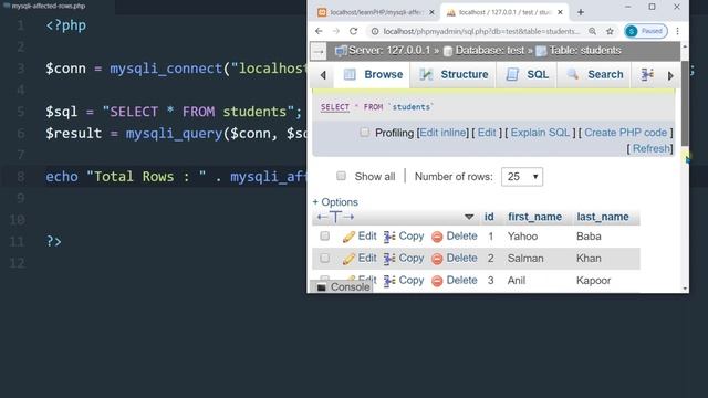 PHP MySQLi Affected Rows Tutorial in Hindi / Urdu смотреть онлайн
