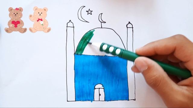 drawing a picture of a mosque for children | رسم صورة مسجد للأطفال | рисунок мечети для детей смотреть онлайн