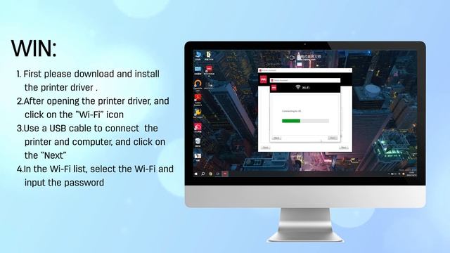 Deli Printer (Connect Wi-Fi Through Windows Computer) смотреть онлайн