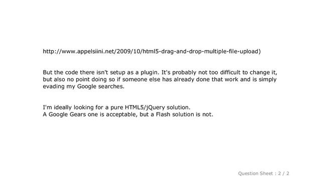 jQuery : Is there a good jQuery Drag-and-drop file upload plugin? смотреть онлайн