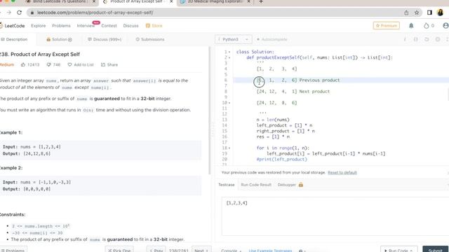 Product of array except self 238 - Leetcode Python смотреть онлайн