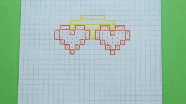 Влюблённый смайлик. Рисунок по клеточкам. смотреть онлайн