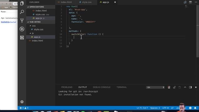 VueJS | Level 1-12: v-bind:styles (css binding) смотреть онлайн