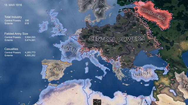 The Great War - WWI Hoi4 Timelapse