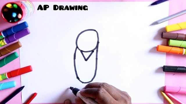 How To Draw Baby Using Number 9 - Easy Drawing - Doodle Art on Paper смотреть онлайн
