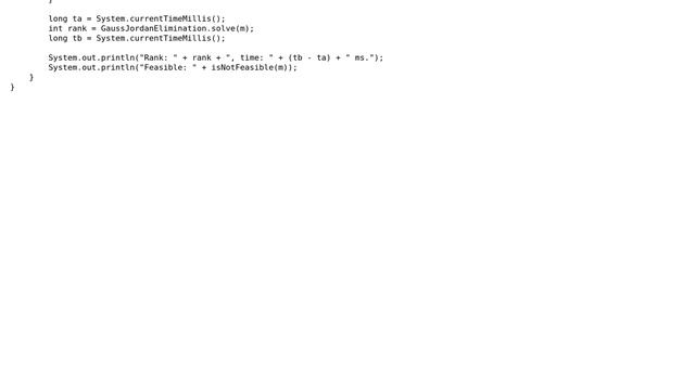 Code Review: Performing Gauss-Jordan elimination on a matrix in Java смотреть онлайн