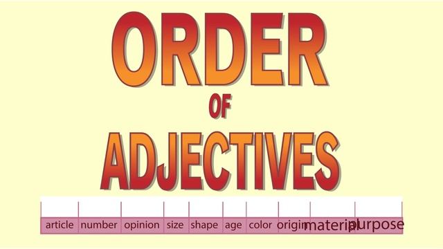 Order of Adjectives Song – Learn Grammar – Learning Upgrade App