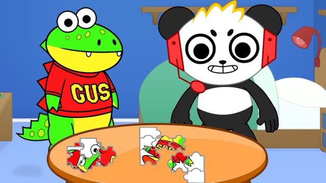 Gus the Gummy Gator and Combo Panda Jigsaw Puzzles for Kids! смотреть онлайн
