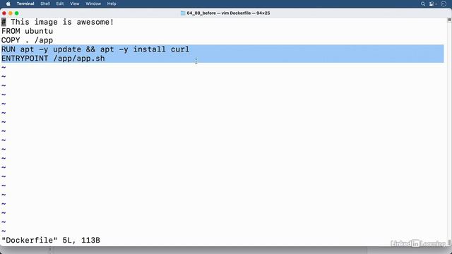 4.8_Starting your app with ENTRYPOINT - Docker Essential Training смотреть онлайн