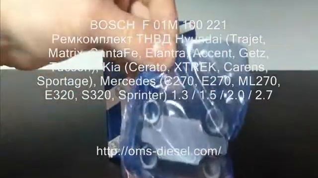 F01M100221 Ремкомплект группа запчастей ТНВД Dodge, Hyundai, Kia, Mercedes, Opel, Suzuki смотреть онлайн