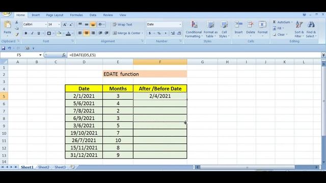 How to use EDATE function in Excel | Excel after date & before date |পূর্ববর্তী ও পরবর্তী date পাবো смотреть онлайн