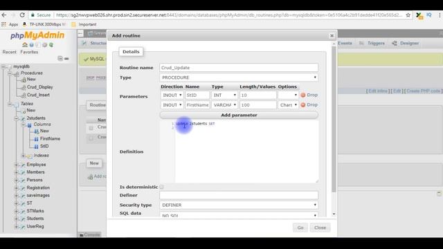 CRUD Operations MySQL phpMyadmin Database Stored Procedure смотреть онлайн
