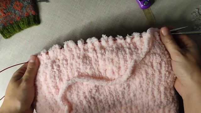 Плюшевая балаклава с ушками из Alize Softy Mega