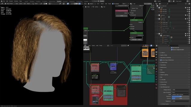 Procedural Hairs - Geometry Nodes - curly hair style demo смотреть онлайн