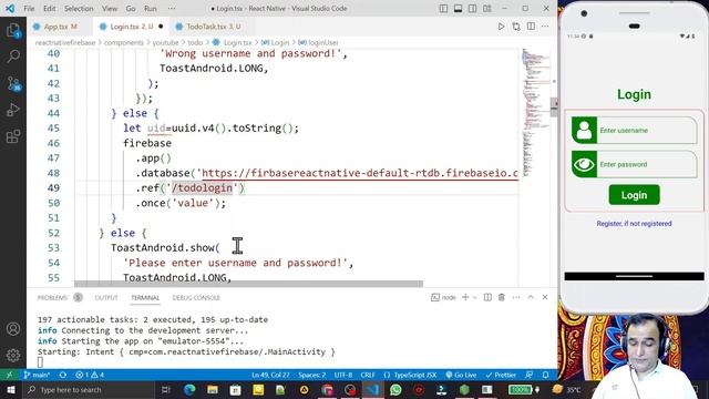 Login with Realtime Database in ToDo App | React Native Typescript Project #59 | Dr Vipin Classes смотреть онлайн