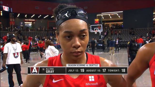 Monique Billings and Allisha Gray postgame sideline interviews смотреть онлайн