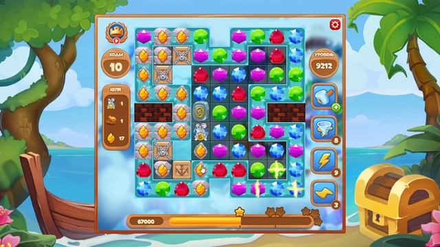 Как пройти уровень 9012 игры Сокровища Пиратов смотреть онлайн