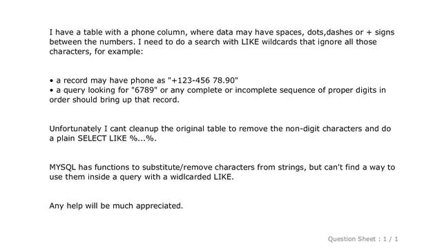 MySQL : How to ignore characters on a MYSQL SELECT LIKE %...% смотреть онлайн