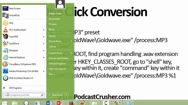 One Click WAV to MP3 Conversion Using GoldWave смотреть онлайн