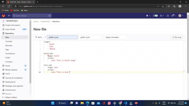 How to create .gitlab-ci.yml file in GitLab (From Scratch) смотреть онлайн