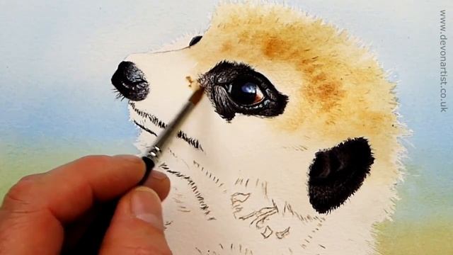 Animal Watercolor – How to Paint Realistic Watercolor Animals (Meerkat) смотреть онлайн