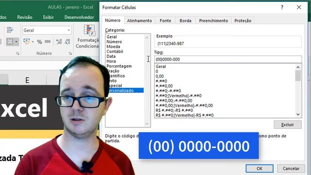 Como fazer Formatação Personalizada para Telefone no Excel? Curso de Excel OnLine смотреть онлайн