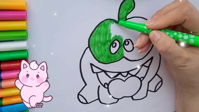 Как нарисовать Ам Няма. Раскраска для детей. смотреть онлайн