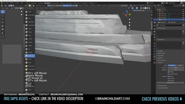 (Speed Sculpting) Blender 3d Stylised LAYERED ROCK Sculpting Process | How To Sculpt In Blender 3d