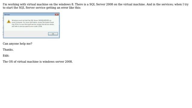 Windows could not start the SQL Server (mssqlserver) service on local computer error 17058 смотреть онлайн