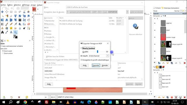 J'exporte depuis GIMP mon affiche dans 4 formats de fichier différent en jpg en png en heic et en p смотреть онлайн