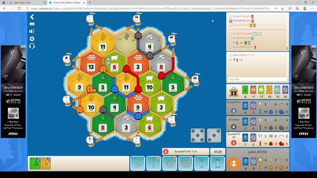 Sheep  Wheat strategy  online catan  full gameplay