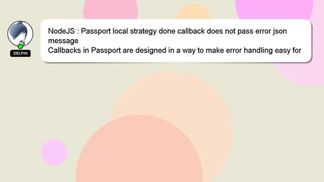 NodeJS : Passport local strategy done callback does not pass error json message смотреть онлайн