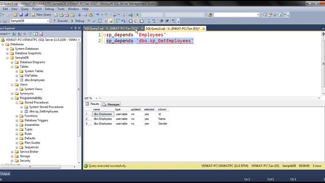 sp depends in SQL Server смотреть онлайн