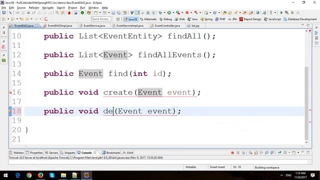 CRUD Event with FullCalendar in Spring MVC Framework and Hibernate смотреть онлайн