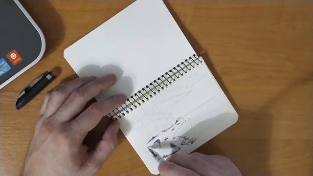 Рисуем берег озера ручкой. смотреть онлайн