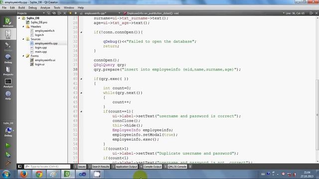 QT C++ GUI Tutorial 14- How to Save data in SqLite database with pushbutton смотреть онлайн