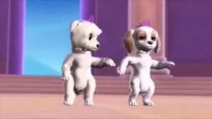 Barbie & The Diamond Castle dogs dancing
