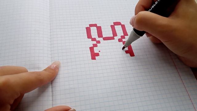 Рисунки по клеточкам. Как нарисовать милого зайчика ? смотреть онлайн