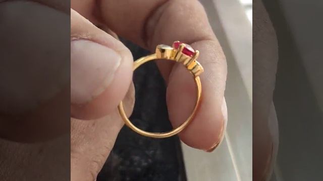 Ruby Diamond Ring, 7mm Lab Ruby, 3 Stone Wedding Ring, Anniversary Ring, ZoimeJewellery смотреть онлайн