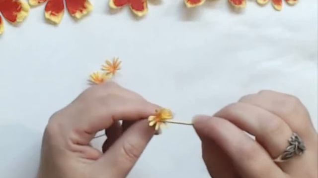 Видео Мк Бархатцы из фоамирана Video MK Marigolds From Foamiran