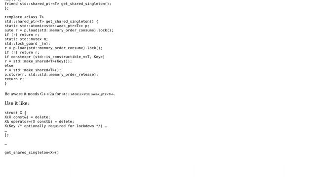 Thread-safe "singleton" that destroys object when not used anymore (3 Solutions!!) смотреть онлайн