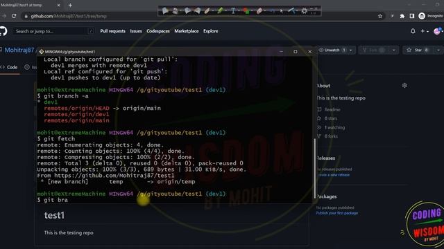 Git Fetch | Git tracking branch | Fetch from remote repository : Video 20 смотреть онлайн