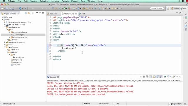 Développez des sites web avec Java EE: JSTL et conditions смотреть онлайн