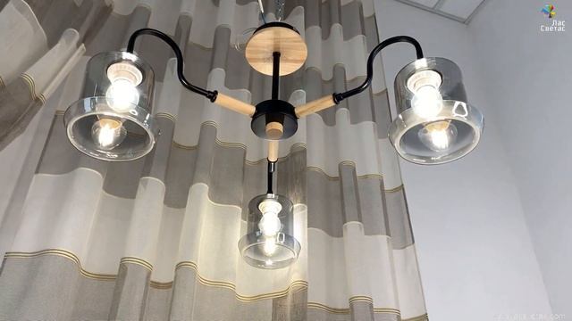 Люстра Лас Светас 78613/3 BK+WOOD. смотреть онлайн