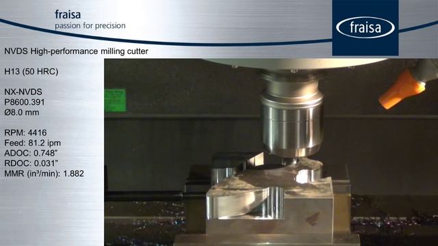 Fraisa NX-NVDS milling 50 HRC H13 смотреть онлайн